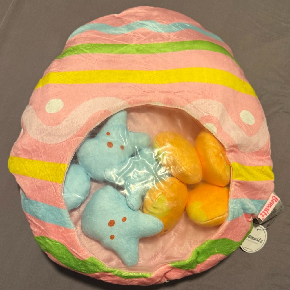 NWT Pink Easter Egg Plush with Stuffed Toy Bunnies and Chicks